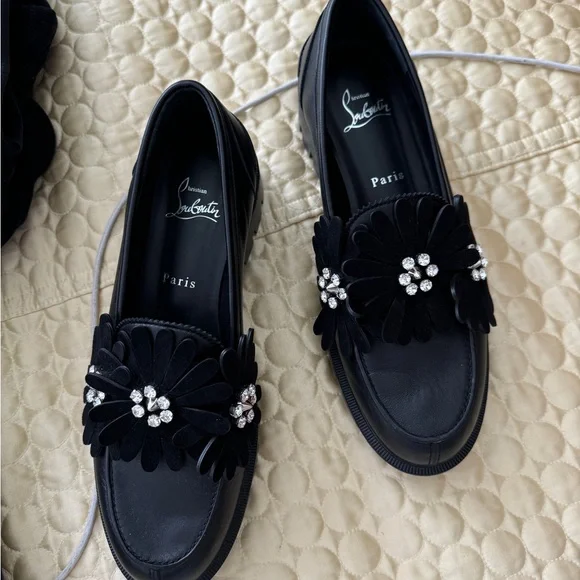 Christian Louboutin Black Leather Loafers - Picture 7 of 11